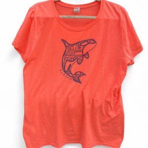 Hot pink 90’s Alaska T-shirt Orca design